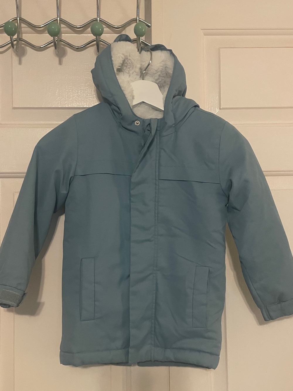 Cat & Jack Kids 5T Blue Hooded Faux Fur Lined Jacket | Cozy Winter coat